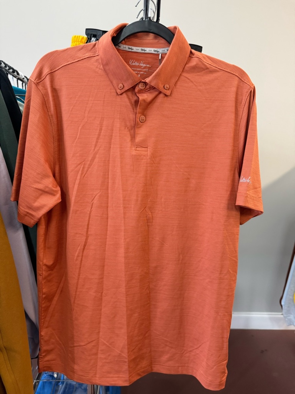 Walter Hagen Champ Stripe Performance Polo  Leaf Orange/ Darker Orange